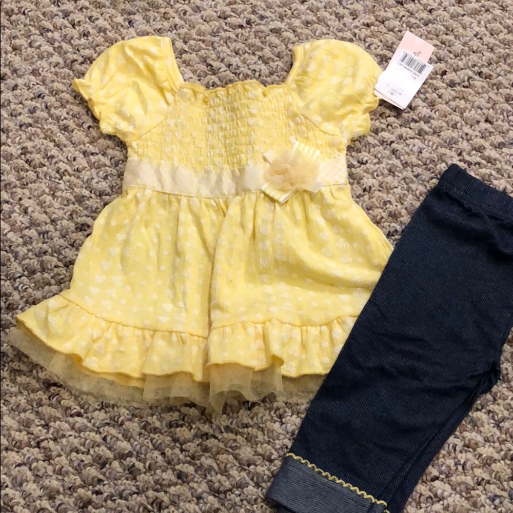 Little Lass yellow outfit 18 months